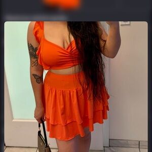 Vibrant Orange Two-Piece Set